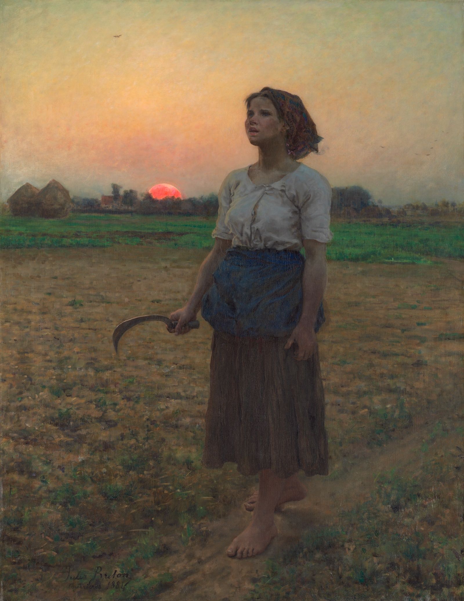 Jules Breton, The Song of the Lark: a young woman in a field at sunrise.